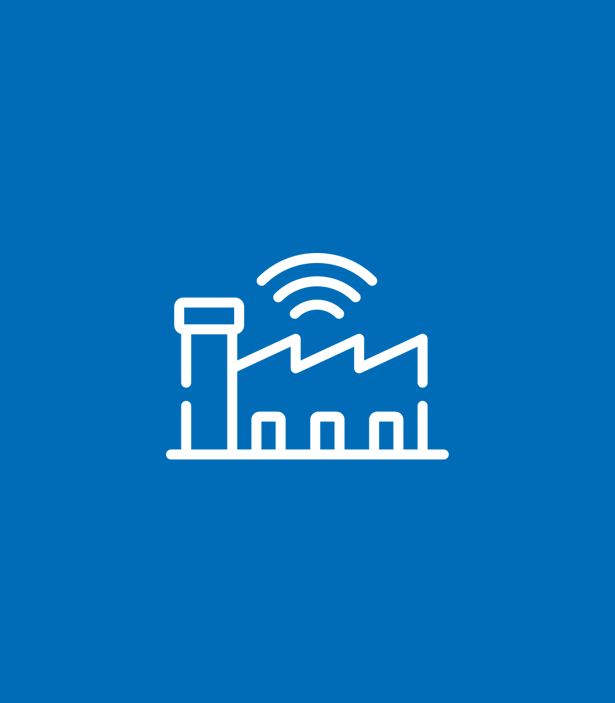 industrie 40 fond bleu usine 40 blanc